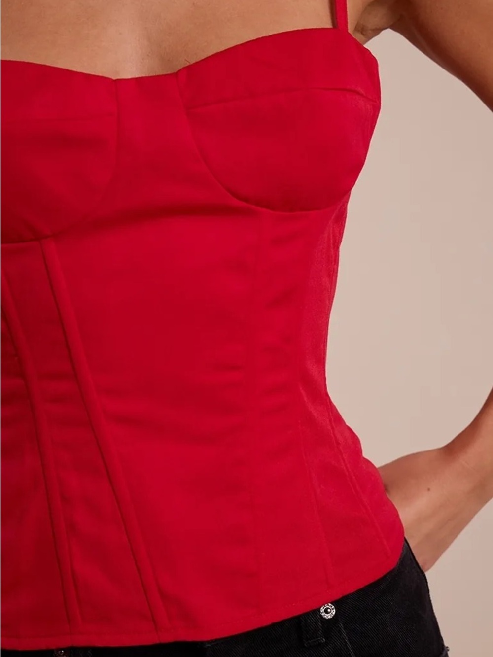 White Fox Boutique Red Bustier Tank Top